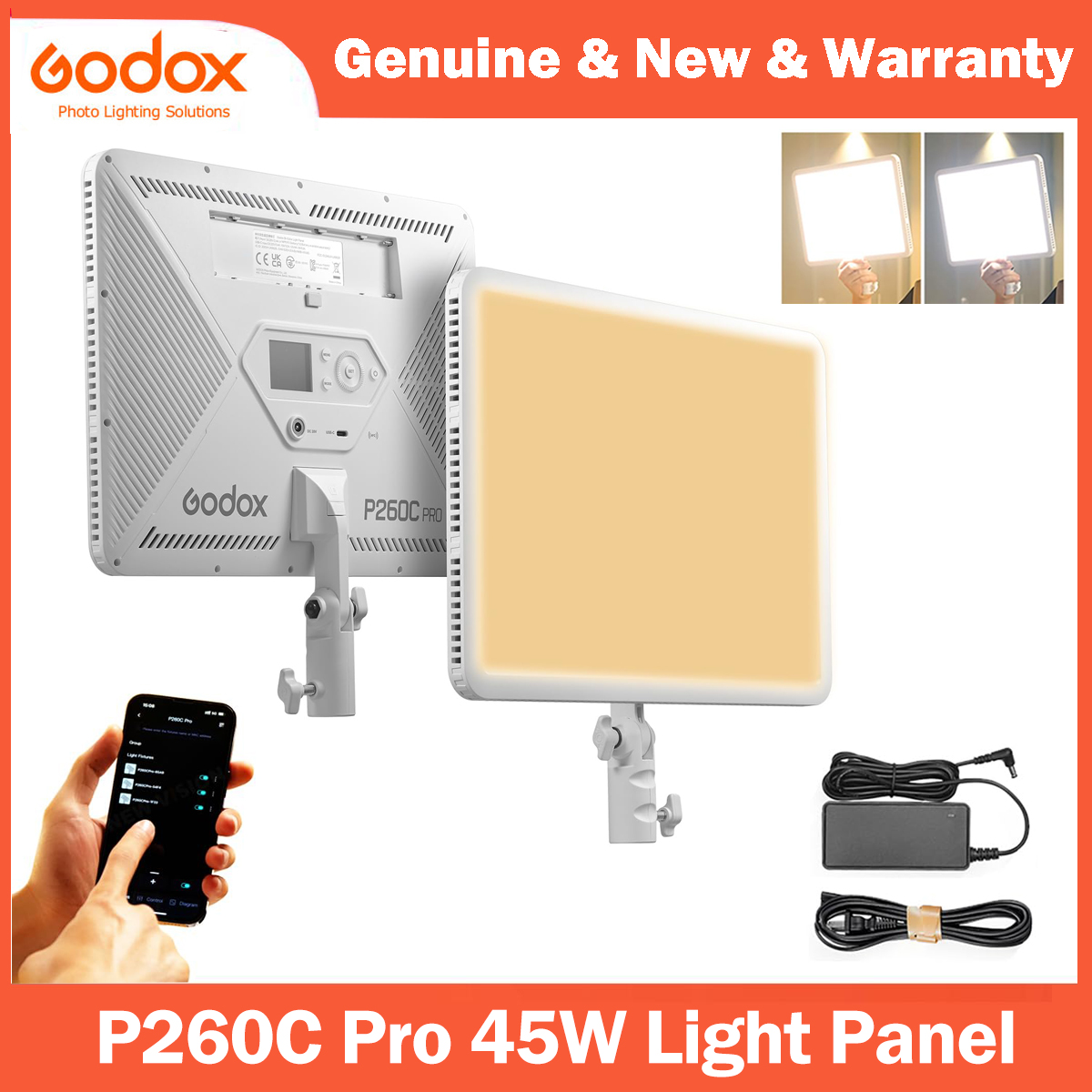 Led Light Panel Stream - Godox P260C Pro Panel Lampu Video