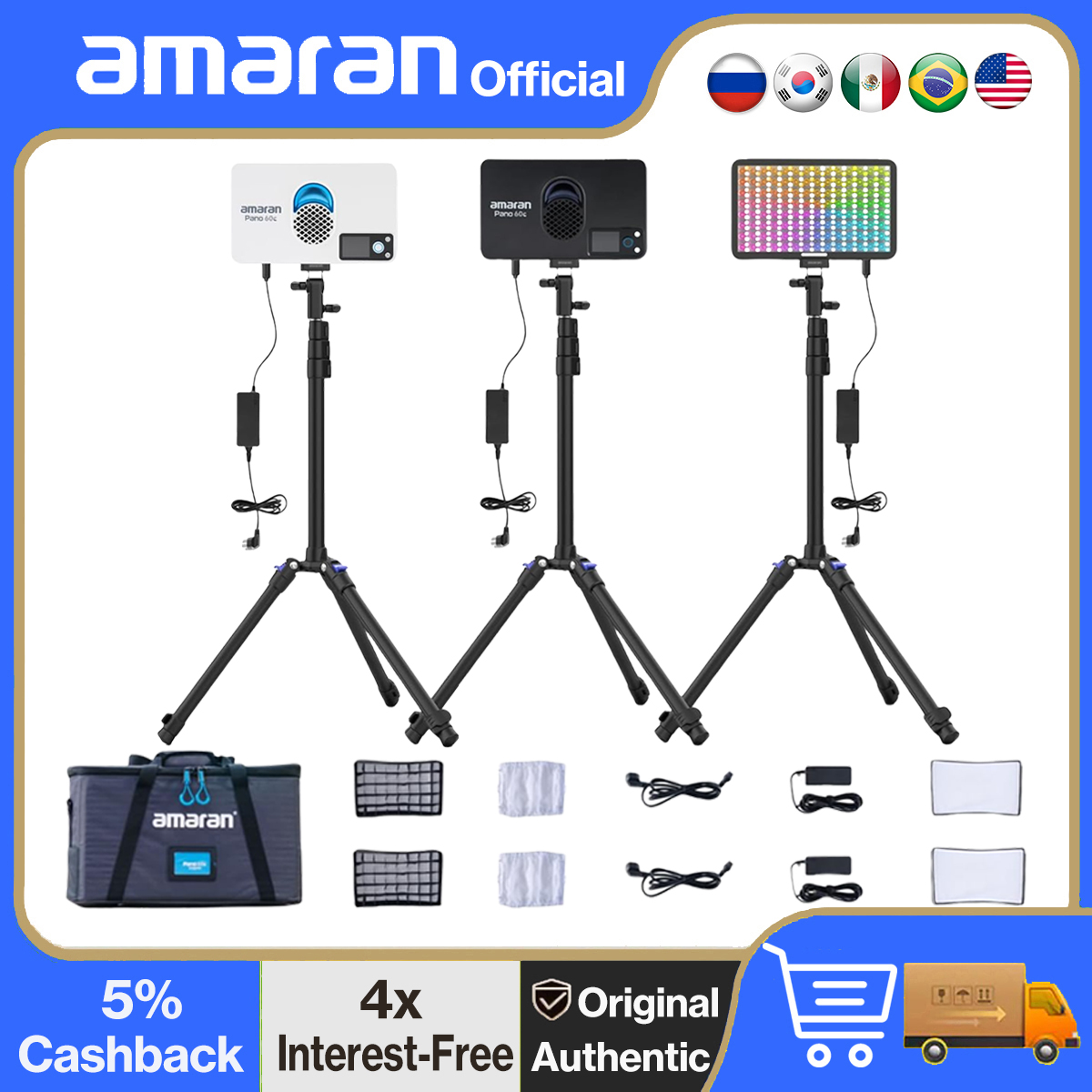 Amaran Pano 60c Kit lampu 2 la - Led Light Panel Stream ulasan dan harga