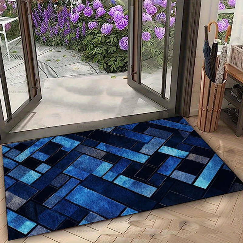 Karpet Geometris Biru Nordik A - Esports Gaming Room ulasan dan harga